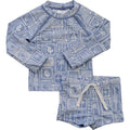 Blue Beach Long Sleeve Swim Set